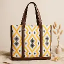 Sunburst Diamond Print Office Tote Bag 