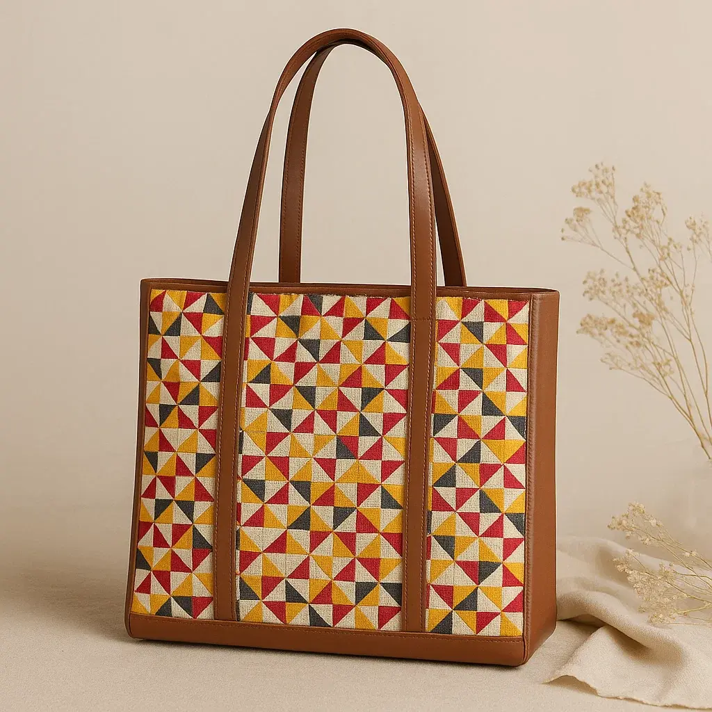 Pinwheel Prism Pattern office tote bag