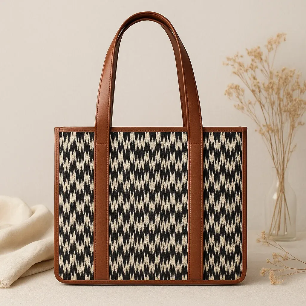 Black Ivory Wave Office Tote Bag