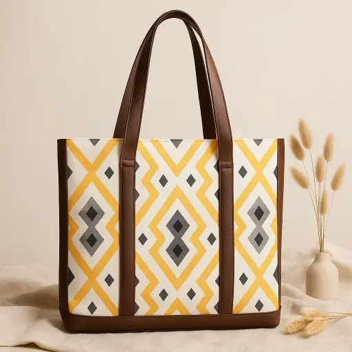 [OFC002] Sunburst Diamond Print Office Tote Bag 
