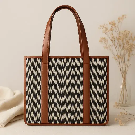 [OFC 004] Black Ivory Wave Office Tote Bag